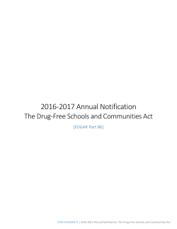 2016-2017 Annual Notification: The Drug-Free