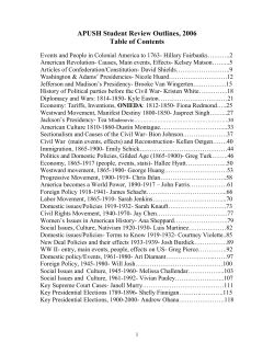 APUSH Student Review Outlines, 2006 Table of Contents