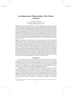 Late Quaternary Palaeoecology of the Yukon: A Review