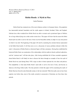Robin Hoods: A Myth in Flux - Western Illinois University