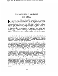 The Atheism of Epicurus