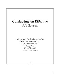Conducting An Effective Job Search