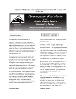 October - Congregation B`nai Harim