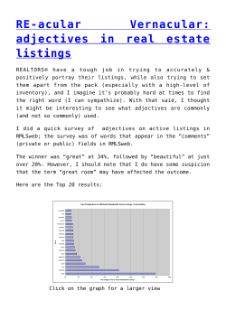 RE-acular Vernacular: adjectives in real estate listings