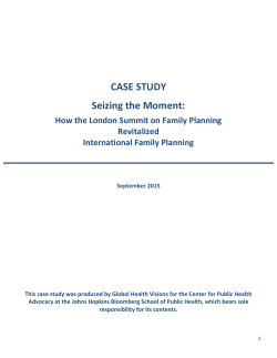 Revitalization of Family Planning Case Study