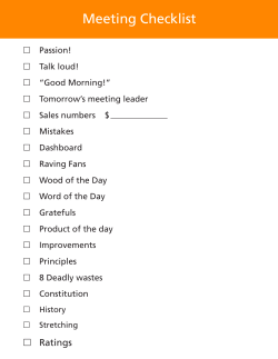 Meeting Checklist