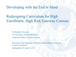 Developing with the End in Mind Redesigning Curriculum for High