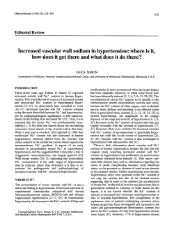 Increased vascular wall sodium in hypertension