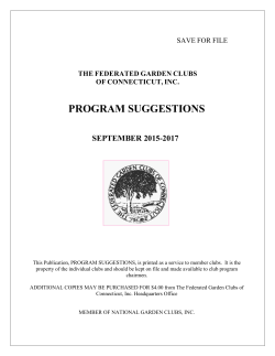 program suggestions - Federated Garden Clubs of CT