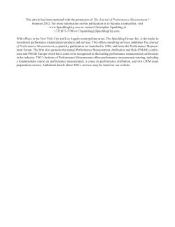 The Journal of Performance Measurement