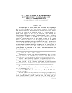 the constitutional jurisprudence of justice kennedy on separation of