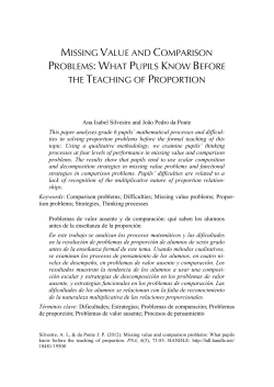 missing value and comparison problems: what pupils know