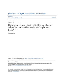 Hazlewood School District v. Kuhlmeier: Has the Schoolhouse Gate