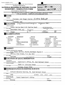 Supervl sop * s Of f i CG ? Mt, Hood Natjona,! Forest Cultural