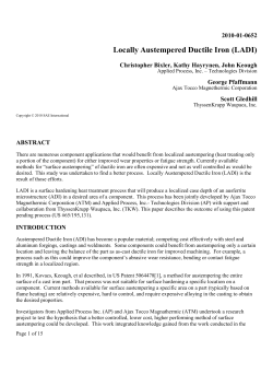 Locally Austempered Ductile Iron (LADI)