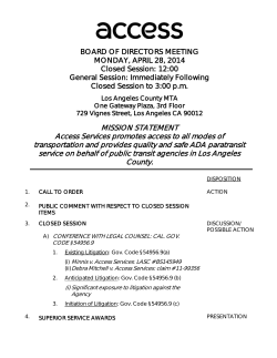 MISSION STATEMENT Access Services promotes access to all