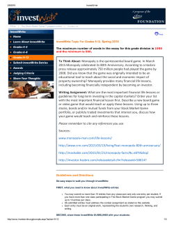 To Think About: Monopoly is the quintessential board game. In