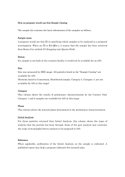 Instructions of the sample catalog