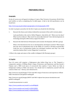 preparing for a2 - The Skinners` School