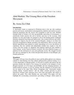 Abul Hashim - Pakistaniaat: A Journal of Pakistan Studies