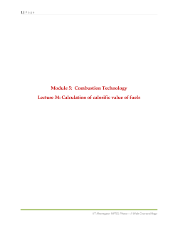 Combustion Technology Lecture 34: Calculation of