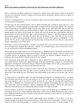 Emma What are the negative connotations of the words `gay` and