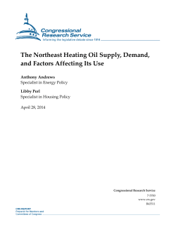 The Northeast Heating Oil Supply, Demand, and Factors Affecting Its