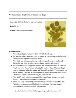 Art Masterpiece: Sunflowers, by Vincent van Gogh Keywords: Still