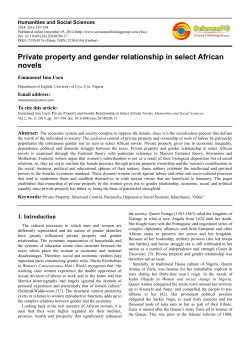 Private property and gender relationship in select African novels