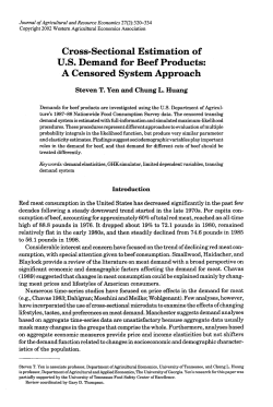 Cross-Sectional Estimation of US Demand for Beef