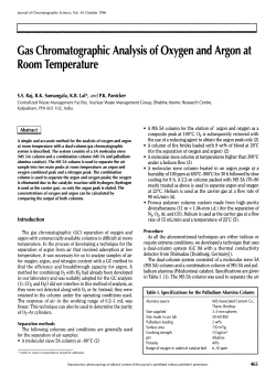 Gas Chromatographic Analysis of Oxygen and Argon at Room