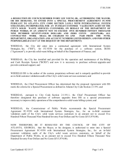 17-R-3108 Last Updated: 02/15/17 Page 1 of 6 WHEREAS, the City