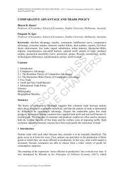 Comparative Advantage and Trade Policy