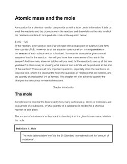 Atomic mass and the mole