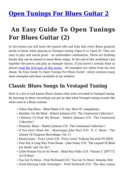 Open Tunings For Blues Guitar 2