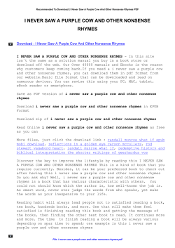 I Never Saw A Purple Cow And Other Nonsense Rhymes