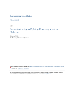 From Aesthetics to Politics