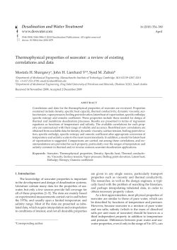Thermophysical properties of seawater