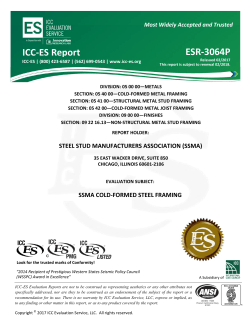 ESR-3064P - Steel Stud Manufacturers Association (SSMA) - ICC-ES