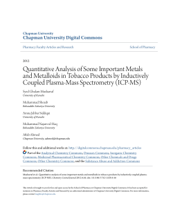 Quantitative Analysis of Some Important Metals and Metalloids in