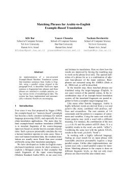 Matching Phrases for Arabic-to-English Example