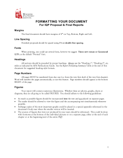 One Model For Formatting a proposal