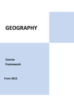 Geography Framework - ACT Board of Senior Secondary Studies