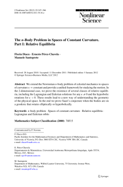 The n-Body Problem in Spaces of Constant Curvature