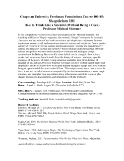 Skepticism 101: How to Think Like a Scientist