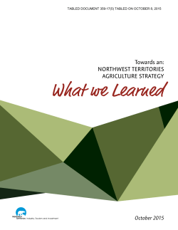 Northwest Territories Agriculture Strategy: What We Learned
