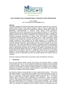 Just Transitions and a Contested Space: Antarctica and