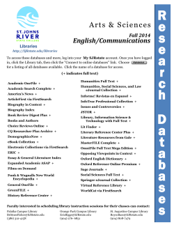 R e s e a r c h D a t a b a s e s