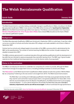 The Welsh Baccalaureate Qualification - Quick Guide