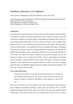 The History of Derivatives: A Few Milestones